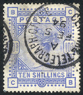 GREAT BRITAIN: Sc.109, 1884 10sh. Ultramarine, Used, Handsome Example! - Altri & Non Classificati