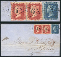 GREAT BRITAIN: 22/OC/1865 JERSEY - St. Malo: Folded Cover Franked With Pair SG.40 + 45 (total Postage 4p.), With Neat D - Sonstige & Ohne Zuordnung