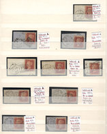 GREAT BRITAIN: Circa 1850, More Than 50 Stamps Of 1p. With Varied Cancels, Some Very Interesting, Fine To Excelle - Other & Unclassified