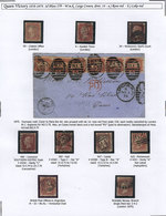 GREAT BRITAIN: CANCELS On The 1p. Of 1864 (Sc.33, SG.43), Developed On Pages According To The Plate Number, Inclu - Sonstige & Ohne Zuordnung