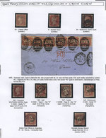 GREAT BRITAIN: CANCELS On The 1p. Of 1864 (Sc.33, SG.43), Developed On Pages According To The Plate Number, Inclu - Altri & Non Classificati