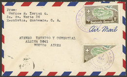 GUATEMALA: Airmail Cover Sent From ESCUINTLA To Argentina On 1/MAY/1957, The Postage Includes One BISECT, Total Fra - Guatemala