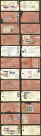 ITALY: 12 Parcel Post Tags Used Between 1976 And 1980 And Returned To Sender, Nice Postages, Interesting! - Ohne Zuordnung