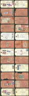 ITALY: 12 Parcel Post Tags Used Between 1976 And 1980 And Returned To Sender, Nice Postages, Interesting! - Zonder Classificatie