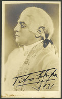 AUTOGRAPHS: SCHIPA, Tito: Opera Singer, His Hand-written Signature Dated "1931" On Postcard, Tiny Stain In The Bottom Ma - Altri & Non Classificati