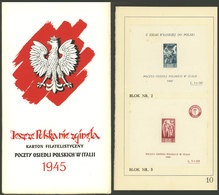 ITALY - POLISH CORPS: Fundraising Folder With 10 Pages Containing 4 Stamps And 3 Souvenir Sheets (glued), Excellent Qual - Sin Clasificación