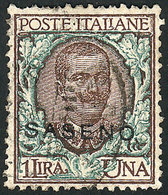 ITALY - SASENO: Sc.8, 1923 1L., High Value Of The Set, Used, VF And Rare! - Autres & Non Classés