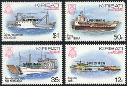 KIRIBATI: Sc.440/3, 1984 Ships, Cpl. Set Of 4 Values With SPECIMEN Overprint, Excellent Quality! - Kiribati (1979-...)