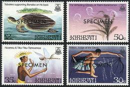 KIRIBATI: Sc.448/451, 1984 Fauna, Cpl. Set Of 4 Values With SPECIMEN Overprint, Excellent Quality! - Kiribati (1979-...)