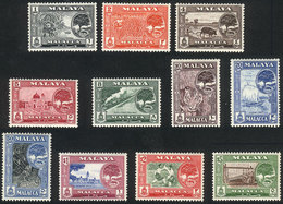 MALACCA: Sc.56/66, 1960 Animals, Ships, Trains, Sports And Other Topics, Complete Set Of 11 Unmounted Values, Excellent  - Malaya (British Military Administration)