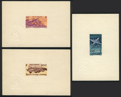 NEW CALEDONIA: Sc.C21/C23, 1948 Airplanes And Maps, Etc., DELUXE PROOFS, Complete Set Of 3 Values, Excellent - Altri & Non Classificati