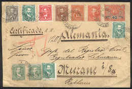 PARAGUAY: Registered Cover Sent From Asunción To Germany On 19/SE/1900, With Spectacular Multicolor Postage Of 1.8 - Paraguay