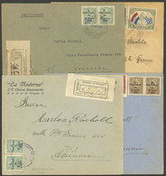 PARAGUAY: 4 Covers Used Between 1924 And 1940, All Registered And Posted In: Puerto Pinasco, Yegros And Encarnació - Paraguay
