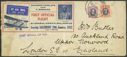 SOUTHERN RHODESIA: 29/JA/1932 Salisbury - London, First Official Flight By Imperial Airways Mail Service, Cover With L - Altri - Africa