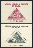 ROMANIA: Yvert 26/27, Congress On Engineering, Set Of 2 Souvenir Sheets, Very Thematic, Issued Without Gum, VF Q - Autres & Non Classés