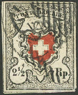 SWITZERLAND: Sc.2 (Yvert 16), With 4 Good Margins, Minor Defect (light Thin) On Back, Very Fine Appearance! - Otros & Sin Clasificación