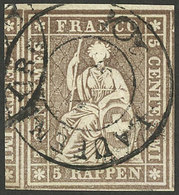 SWITZERLAND: Sc.24 (Zu.22G), Used, Excellent Quality, With Nussbaum Certificate. - Autres & Non Classés