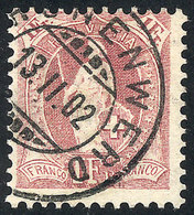 SWITZERLAND: Sc.87b, 1901 1Fr. Light Lilac, Perf 12 X 12½, Used, VF Quality, Catalog Value US$350 - Altri & Non Classificati