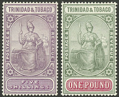 TRINIDAD AND TOBAGO: Sc.19/20, 1921/2 High Values Of The Set, Mint Very Lightly Hinged, Excellent Quality! - Trindad & Tobago (...-1961)