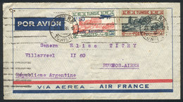 TUNISIA: Cover Franked By Sc.111+C11 (totalling 11.50Fr.), Sent From Tunis To Argentina Via Air France On 23/MAR/ - Tunisia