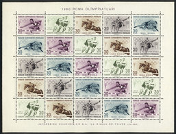 TURKEY: Yvert 10, 1960 Roma Olympic Games, MNH Souvenir Sheet, VF - Altri & Non Classificati