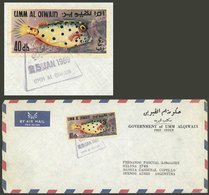 UMM AL QIWAIN: 25/JA/1969 Umm Al Qiwain - Argentina, Airmail Cover Franked With 40dh., Rare Destination, VF Quality! - Umm Al-Qiwain