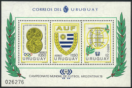 URUGUAY: Sc.C434, 1978 Football, Souvenir Sheet Of Excellent Quality, Catalog Value US$55. - Uruguay