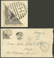 URUGUAY: Cover Sent From MIGUES To Bagé (Brazil) On 19/FE/1904, Franked With BISECT Stamp Of 10c. With Semi-mute - Uruguay