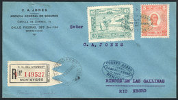 URUGUAY: 24/SE/1925 Montevideo - Rincón De Las Gallinas: First Flight, Registered Cover Of VF Quality! - Uruguay