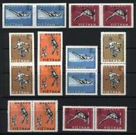 NORTH VIETNAM: Yv.345/8, Sport, The Set Of 4 Values In Perforated And Imperforate Pairs, Excellent Quality! - Viêt-Nam