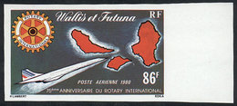 WALLIS & FUTUNA: Sc.C99, 1980 Rotary And Concorde, Map, IMPERFORATE Variety, VF Quality, Rare! - Other & Unclassified