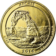 Monnaie, États-Unis, Arches, Quarter, 2014, U.S. Mint, SUP, Métal Doré - 2010-...: National Parks