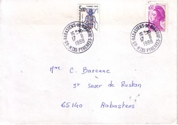 HAUTES PYRENEES - RABASTENS DE BIGORRE - LIBERTE DE GANDON - 17-11-1988 - TAXE INSECTES POUR INSUFFISANCE 5F. - 1859-1959 Cartas & Documentos