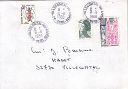 GERS - VILLECOMTAL SUR ARROS - LIBERTE DE GANDON + ST NICOLAS - 18-11-1988 - TAXE INSECTES POUR INSUFFISANCE 0.30C. - 1859-1959 Lettres & Documents