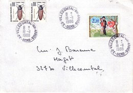 GERS - VILLECOMTAL SUR ARROS - PEYNET ST VALENTIN - 18-11-1988 - TAXE INSECTES POUR INSUFFISANCE 0.20c. - 1859-1959 Storia Postale