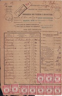 BASSES PYRENEES - ST PALAIS - 19-11-1929 - TAXE BANDE DE 5 + BANDE DE 3 + PAIRE - SUR BORDEREAU DES VALEURS A RECOUVRER. - 1859-1959 Briefe & Dokumente