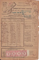 LOIRE INFERIEURE - NANTES - 8-4-1931 - TAXE 2F40 - BANDE DE 4 DU 60c BORD DE FEUILLE - BORDEREAU DES VALEURS A RECOUVRER - 1859-1959 Cartas & Documentos