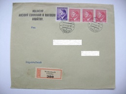 Bohemia & Moravia R-letter 1944 WIEDENBUSCH / VRBATKY - SUGAR MILL REFINERY / Cukrovar A Rafinerie, Stamps Hitler - Covers & Documents