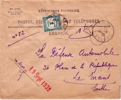 CREUSE - LEPAUD - 16-9-1932 - ENVELOPPE POSTES ET TELEGRAPHES N°819. - 1859-1959 Storia Postale
