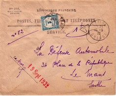 CREUSE - LEPAUD - 16-9-1932 - ENVELOPPE POSTES ET TELEGRAPHES N°819. - 1859-1959 Cartas & Documentos