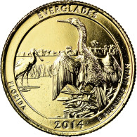 Monnaie, États-Unis, Everglades, Quarter, 2014, U.S. Mint, SUP, Métal Doré - 2010-...: National Parks