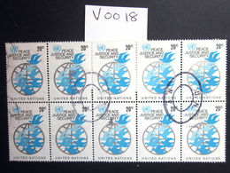 1979 FINE USED BLOCK OF 10 "SG 316" PICTORIAL UNITED NATIONS USED STAMPS.( V0018 ) #00346 - Collezioni & Lotti