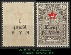 Türkei Rotes Kreuz - Mi. Nr. 39 - Burak C 18 - Mit Starken Abklatsch - Neufs