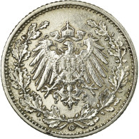 Monnaie, GERMANY - EMPIRE, 1/2 Mark, 1906, Karlsruhe, TB, Argent, KM:17 - 1/2 Mark