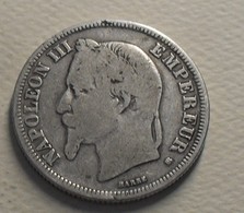 1866 - France - 2 FRANCS, NAPOLEON III, (BB), Tête Laurée, Argent, Silver, KM 807.2, Gad 527 - I. 2 Francs