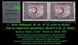Türkei Rotes Kreuz - Mi. Nr. 49 III - Burak K 5 AU - Unten Geschnitten -RRR- - Used Stamps