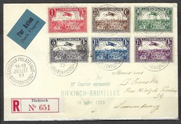 Troisième Courrier Aéropostal Diekirch - Bruxelles Le 16 Juillet 1933, Avec Vignette Au Verso TB - Cartas & Documentos