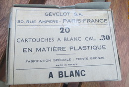 BOITE VIDE DE CARTOUCHE DE GARAND A BLANC CAL 30 CINEMA TEINTE BRONZE GEVELOT US WW2 - Armes Neutralisées