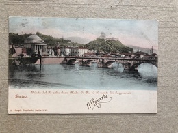 TORINO VEDUTA DEL PO COLLA GRAN MADRE DI DIO ED IL MONTE DEI CAPPUCCINI 1902 - Fiume Po