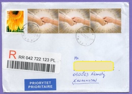 Poland. Cover. Real Post. Kazakhstan - Lettres & Documents